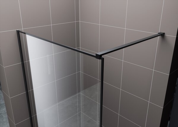 Hagser Hawisa sprchová zástěna walk-in 80 cm černá matný/průhledné sklo HGR40000022