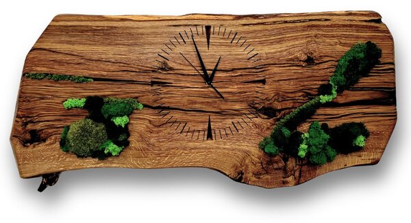 Wooden Mooden Unikátní dřevěné mechové hodiny