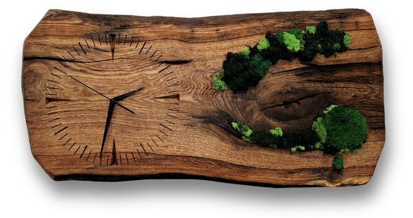 Wooden Mooden Stylové dřevěné mechové hodiny na zeď