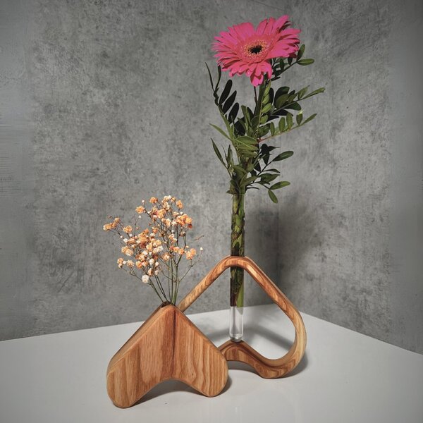 Wooden Mooden Dřevěné vázy s ampulkou Relax - sada Materiál: Dub