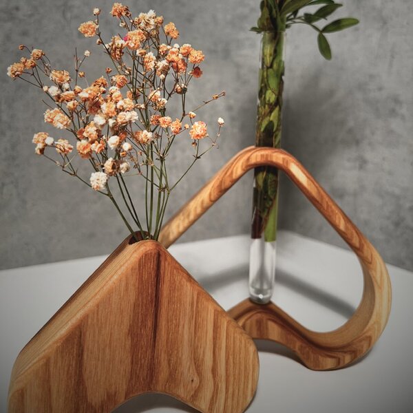 Wooden Mooden Dřevěné vázy s ampulkou Relax - sada Materiál: Dub