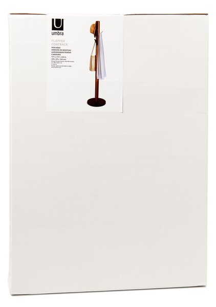 Černý přírodní věšák z kaučukového dřeva Flapper – Umbra
