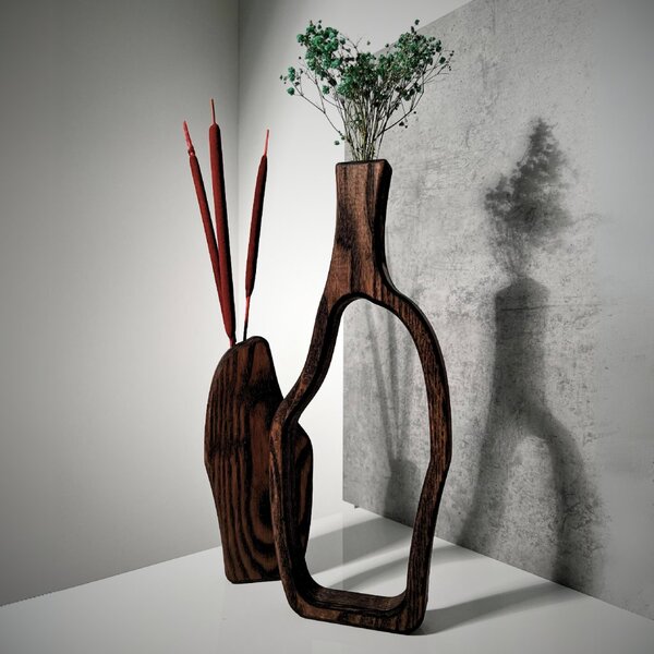 Wooden Mooden Vysoké dřevěné vázy Elegance - sada Materiál: Jasan