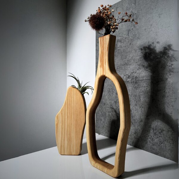 Wooden Mooden Vysoké dřevěné vázy Elegance - sada Materiál: Jasan