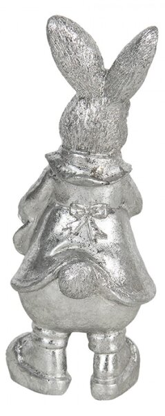 Velikonoční dekorace stříbrného králíka Métallique – 6x6x13 cm