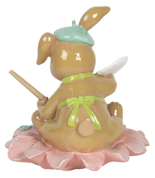 Velikonoční dekorace Králík malující květinu – 15x15x15 cm