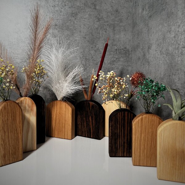 Wooden Mooden Sada tří dřevěných váz Simple Materiál: Jasan