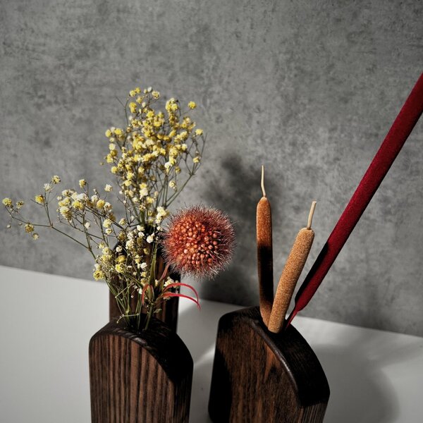 Wooden Mooden Sada tří dřevěných váz Simple Materiál: Jasan