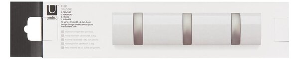 Bílý nástěnný věšák z topolového dřeva Flip – Umbra
