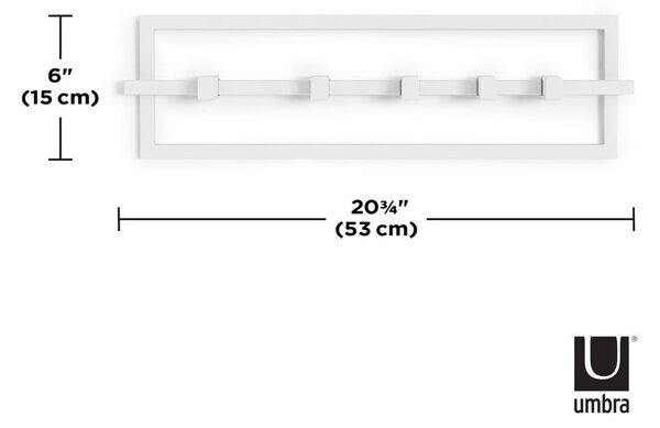 Bílý kovový nástěnný věšák Cubiko – Umbra