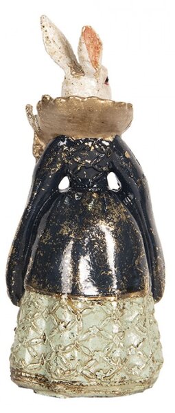 Vintage velikonoční dekorace Králičí dáma v šatech – 5x4x11 cm