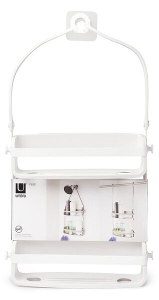 Bílá závěsná plastová koupelnová polička Flex – Umbra