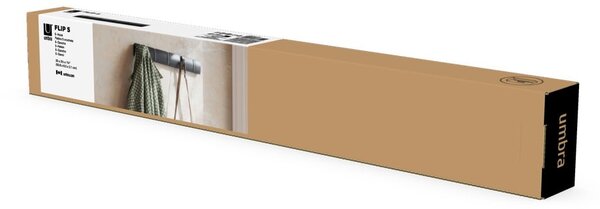 Černý nástěnný věšák z topolového dřeva Flip – Umbra