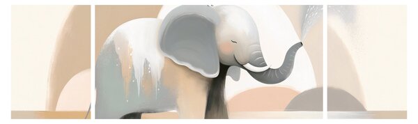 Obraz - Slůně v pastelových barvách (170x50 cm)