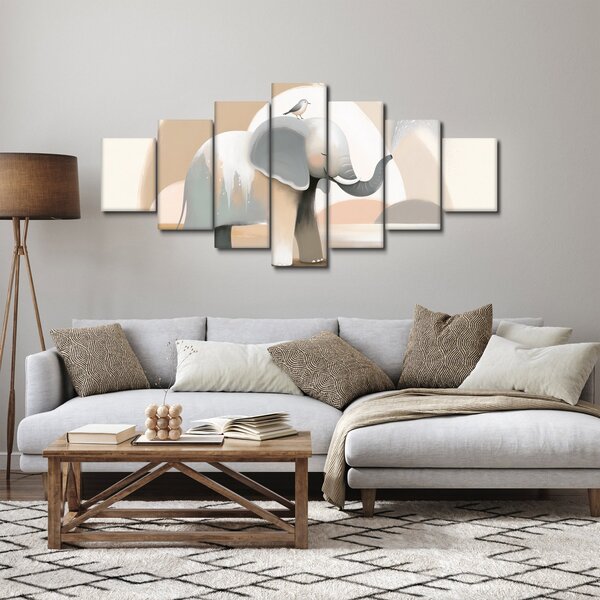 Obraz - Slůně v pastelových barvách (210x100 cm)
