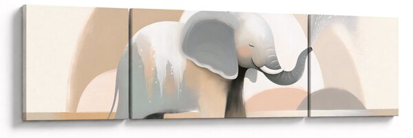 Obraz - Slůně v pastelových barvách (170x50 cm)