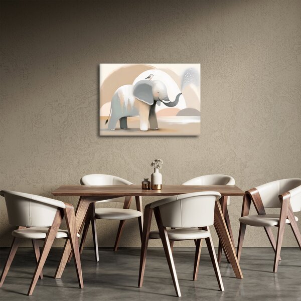 Obraz - Slůně v pastelových barvách (70x50 cm)