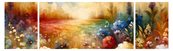 Obraz - Pestrobarevná louka (170x50 cm)