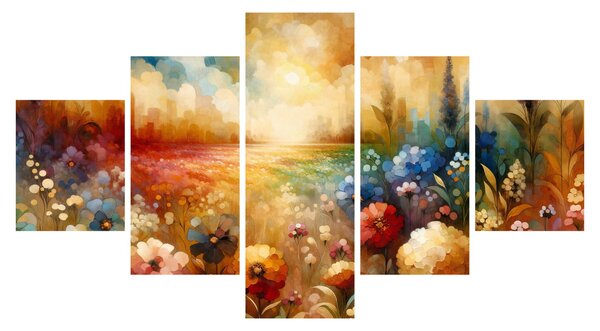 Obraz - Pestrobarevná louka (125x70 cm)