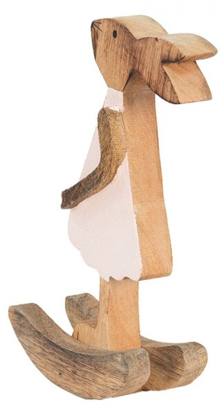 Dřevěná dekorace králíčí dívka v šatičkách M – 14x7x25 cm