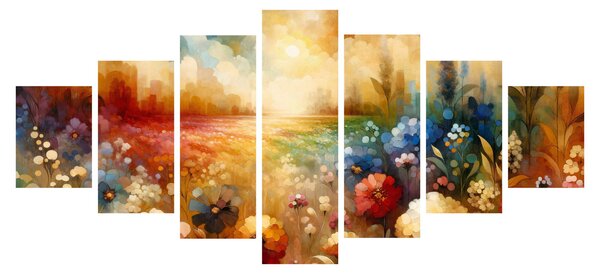 Obraz - Pestrobarevná louka (210x100 cm)