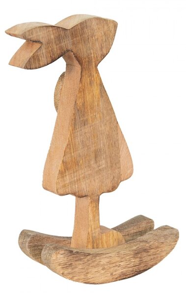 Dřevěná dekorace králíčí dívka v šatičkách M – 14x7x25 cm
