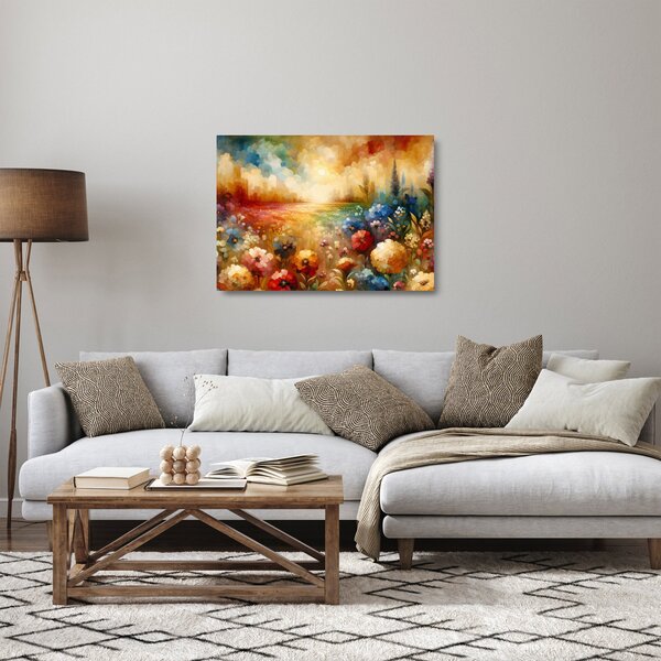 Skleněný obraz - Pestrobarevná louka (70x50 cm)