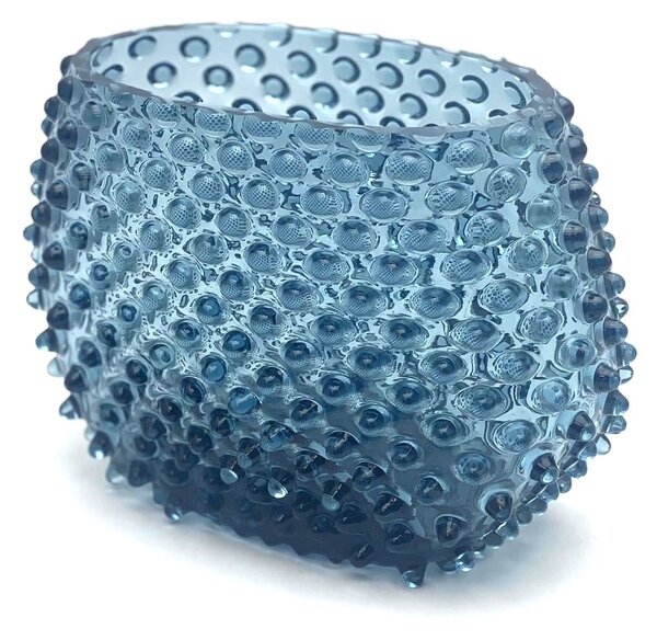Sklárna Častolovice - Váza 15cm - Hobnail - Ananas - modrý kouř