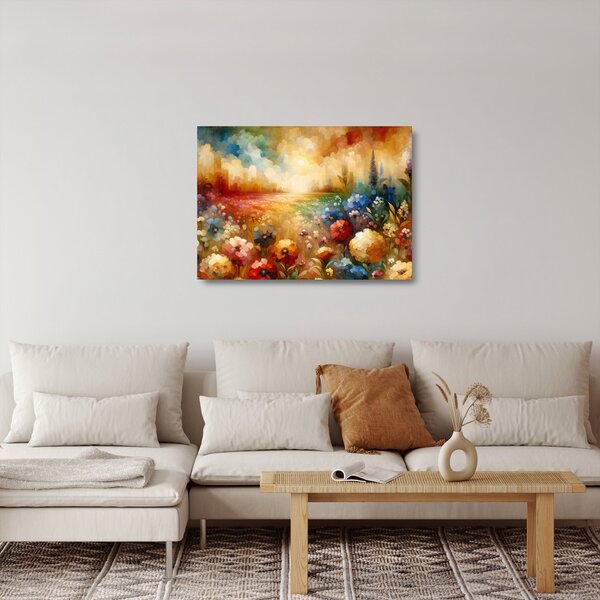 Skleněný obraz - Pestrobarevná louka (70x50 cm)