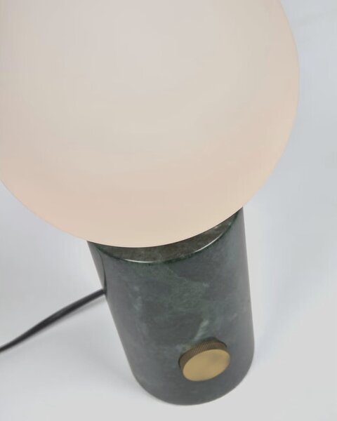 Zelená stolní lampa se skleněným stínidlem (výška 29 cm) Lonela – Kave Home