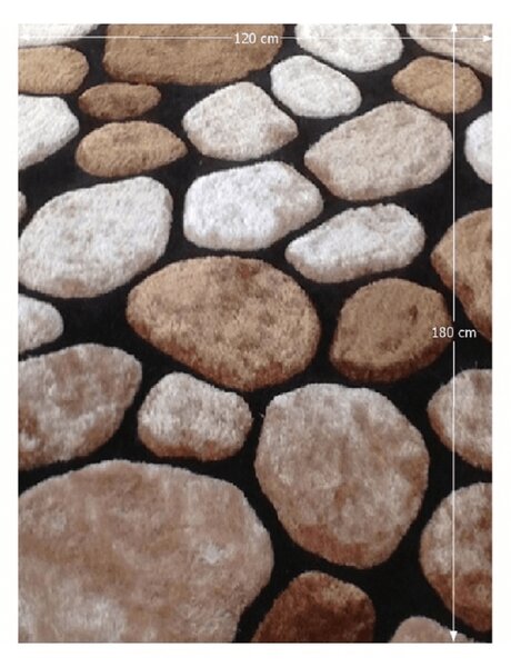 KONDELA Koberec, hnědá / černá, 120x180, PEBBLE TYP 2