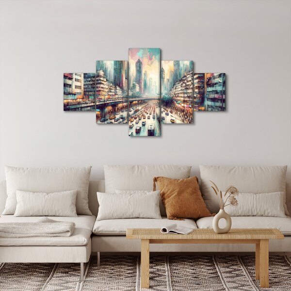Obraz - Život velkoměsta (125x70 cm)