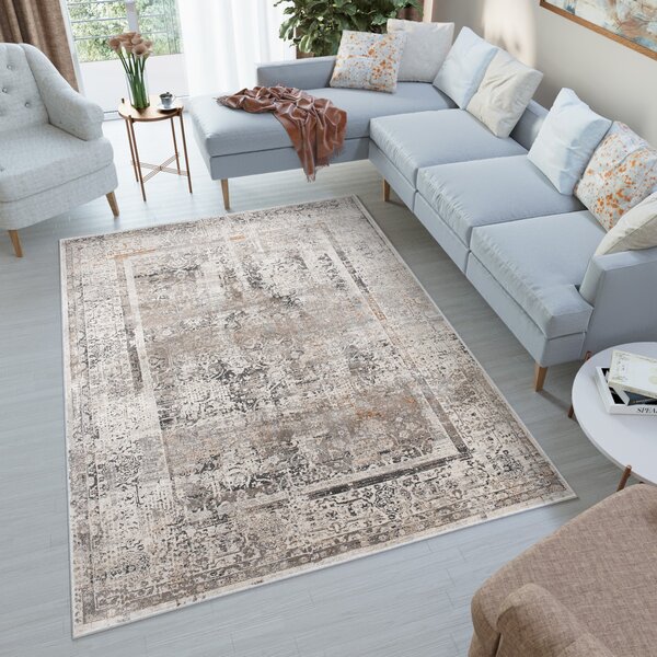 Makro Abra Moderní kusový koberec FEYRUZ S756B SHRINK Antracitový šedý Rozměr: 80x150 cm