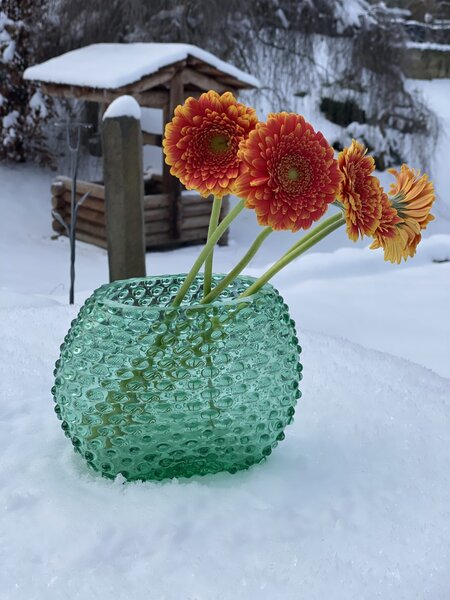 Sklárna Častolovice - Váza 15cm - Hobnail - Ananas - měděná