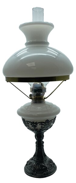 Sklárna Častolovice - Petrolejová lampa s cínovou nohou
