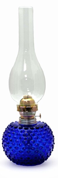 Sklárna Častolovice - Petrolejová lampa Ema - Hobnail - Ananas - tmavě modrá