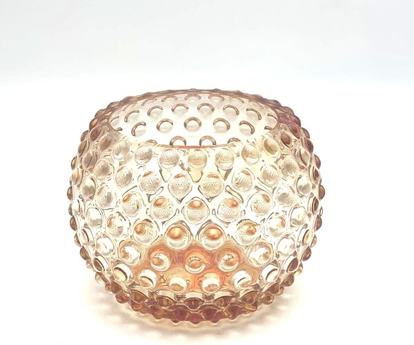 Sklárna Častolovice - Váza 12cm - Hobnail - Ananas - meruňková