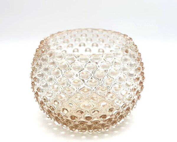 Sklárna Častolovice - Váza 18cm - Hobnail - Ananas - meruňková