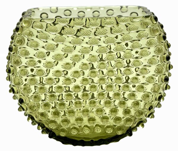 Sklárna Častolovice - Váza 15cm - Hobnail - Ananas - lesní zelená