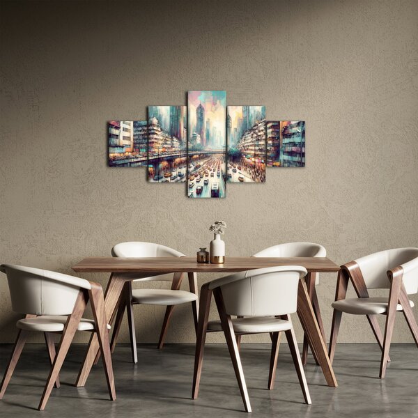 Obraz - Život velkoměsta (125x70 cm)