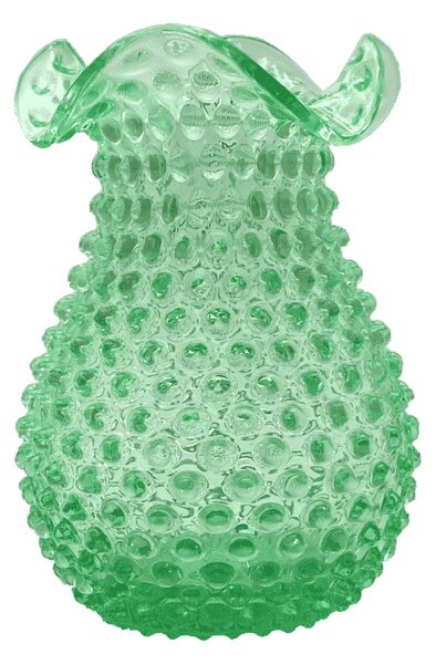 Sklárna Častolovice - Váza 21cm - Hobnail – Ananas – uranový beryl