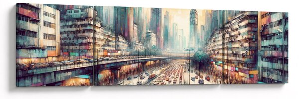 Obraz - Život velkoměsta (170x50 cm)