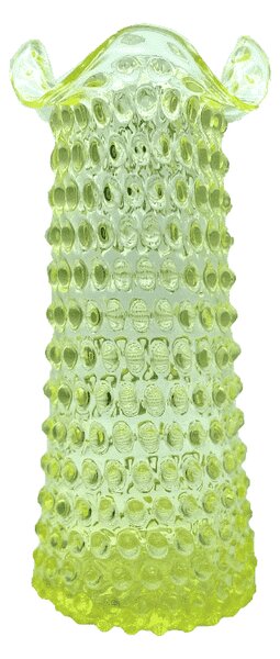Sklárna Častolovice - Váza 28cm - Hobnail – Ananas – uranová žluť