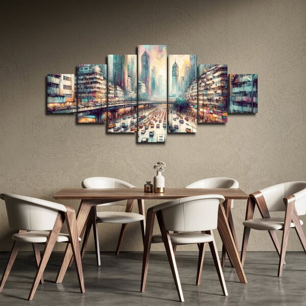 Obraz - Život velkoměsta (210x100 cm)
