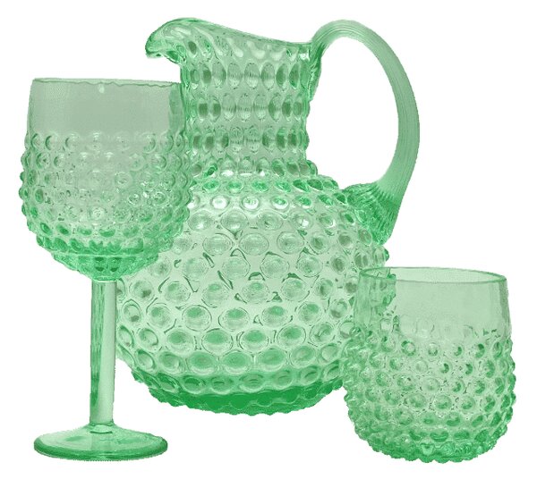 Sklárna Častolovice - Džbán 2l - Hobnail – Ananas – uranový beryl