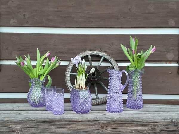 Sklárna Častolovice - Váza 15cm - Hobnail - Ananas - alexandrit