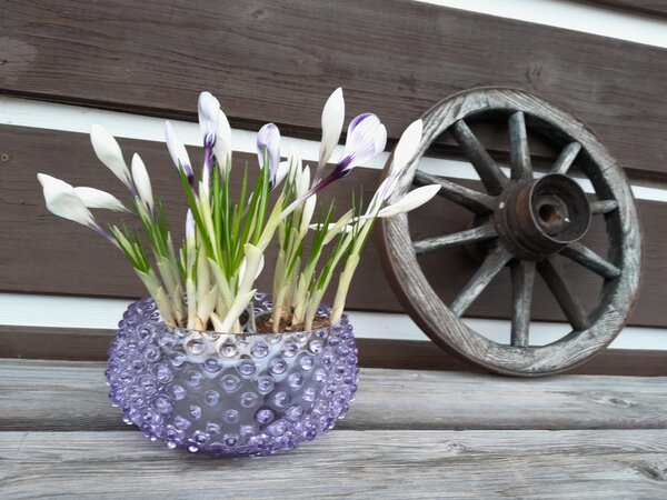 Sklárna Častolovice - Váza 15cm - Hobnail - Ananas - alexandrit