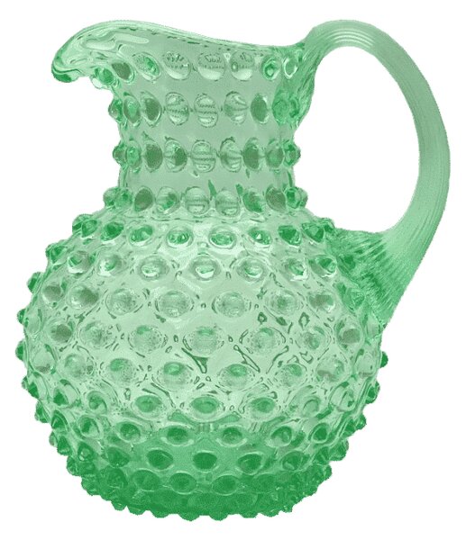 Sklárna Častolovice - Džbán 1l - Hobnail – Ananas – uranový beryl