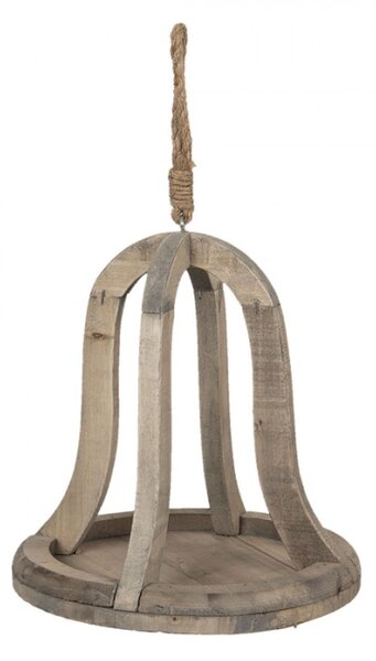 Závěsná dřevěná dekorace ve tvaru zvonu – 24x24 cm