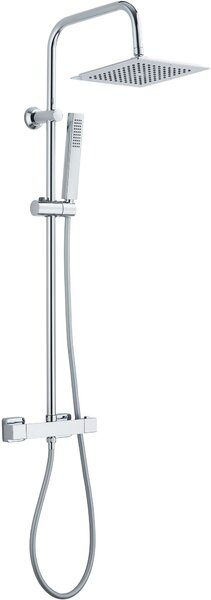 Invena Svart sprchová sada na stěnu s termostatem s dešťovou sprchou chrom AU-85-001